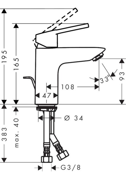Logis Loop Lavabo Bataryası 100 Sifon Kumandalı
