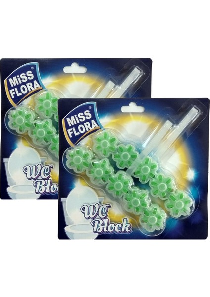 Miss Flora 2'li Çiçek Desenli Wc Blok Çam 2 x 55 gr 2'li Set