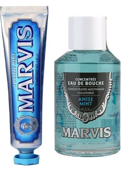 Anise Mint Ağız Gargarası Anason 120 ml + Aquatic Mint Diş Macunu 85 ml