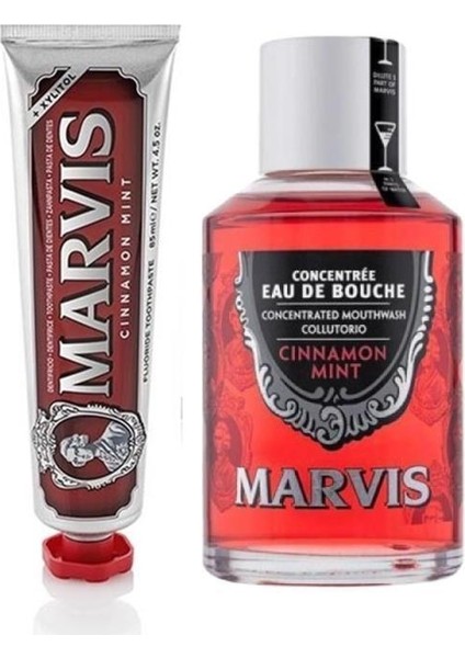 Cinnamont Mint Ağız Gargarası Tarçın 120 ml + Cinnamon Mint Diş Macunu 85 ml