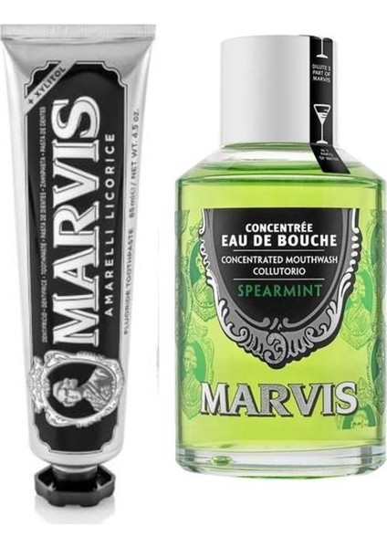 Spearmint Ağız Gargarası Nane 120 ml + Amarelli Licorice Mint Diş Macunu 85 ml