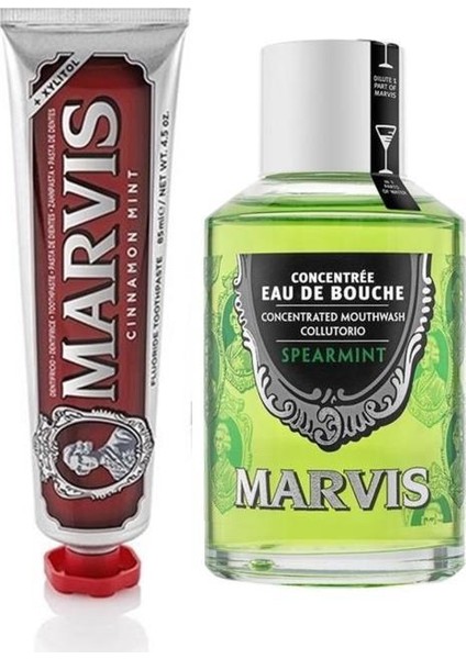 Spearmint Ağız Gargarası Nane 120 ml + Cinnamon Mint Diş Macunu 85 ml