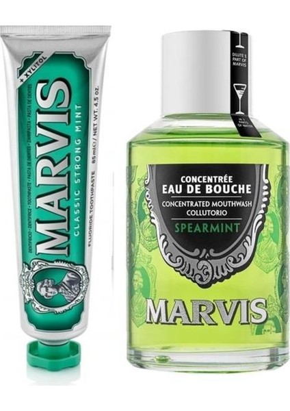 Spearmint Ağız Gargarası Nane 120 ml + Classic Strong Mint Diş Macunu 85 ml