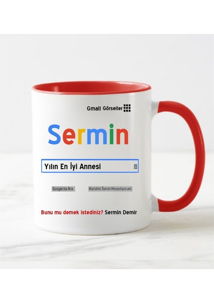 Anneye Hediye Isimli Google Kupa Bardak