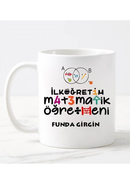 Ilköğretim Matematik Öğretmeni Kupa Bardağı Beyaz
