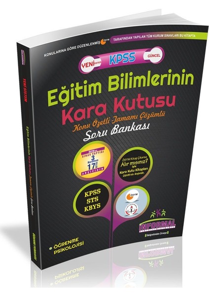 Eğitim Bilimlerinin Kara Kutusu Konu Özetli - Tamamı Çözümlü Sor Bankası Öğrenme Psikolojisi