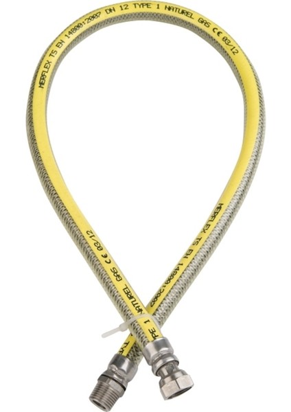 Örgülü Ocak Hortumu Doğalgaz Flexi 1/2e 1/2d 125 cm