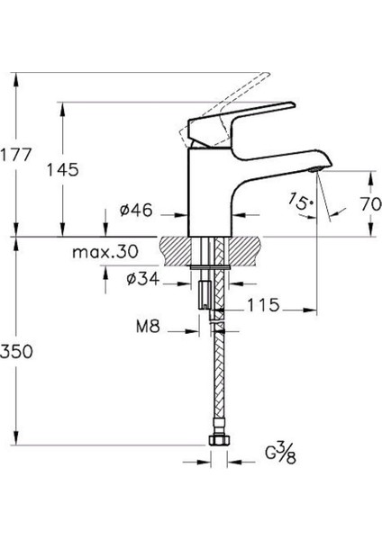 A41069 Axe S Lavabo Bataryası Krom fiyatları