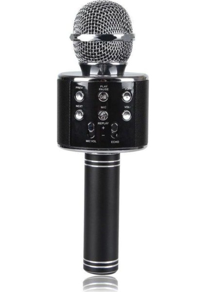 Karaoke Mikrofon Bluetooth Hoparlör Aux USB Mikro Sd Kart Girişli