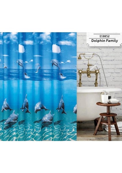 Dolpn Duş,Banyo Perdesi 180x200 Banyo Askısı Hediye fiyatları