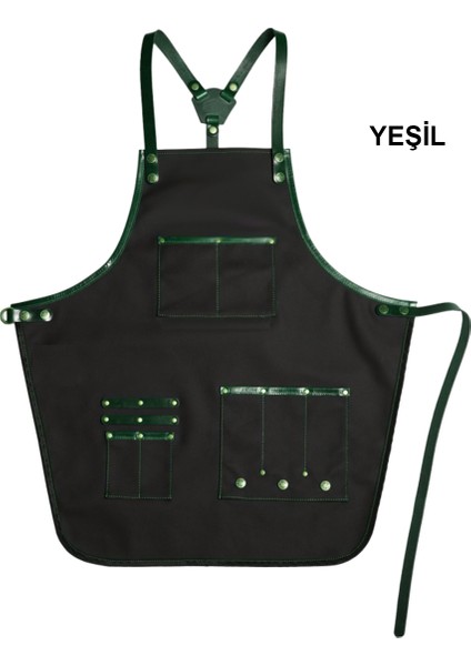 Askılı Master Şef - Barista - Aşçı - Kuaför - Tattoo - Garson Önlüğü Yeşil fiyatları