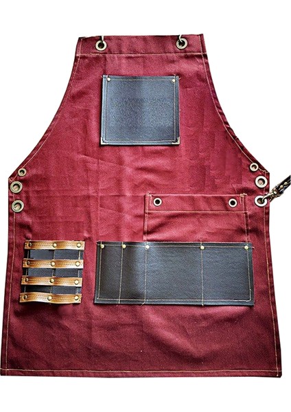 Askılı Master Şef - Barista - Aşçı - Kuaför - Tattoo - Garson Önlüğü Bordo