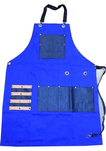 Askılı Master Şef - Barista - Aşçı - Kuaför - Tattoo - Garson Önlüğü Saks Mavisi