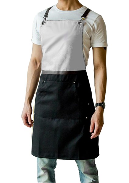 Askılı Master Şef - Barista - Aşçı - Kuaför - Tattoo - Garson Önlüğü Beyaz