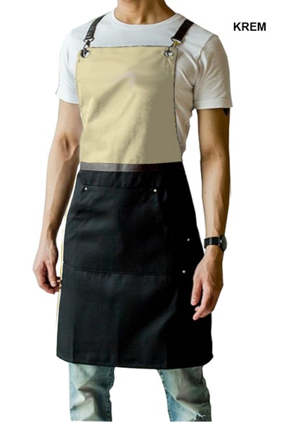 Askılı Master Şef - Barista - Aşçı - Kuaför - Tattoo - Garson Önlüğü Krem Rengi fiyatları