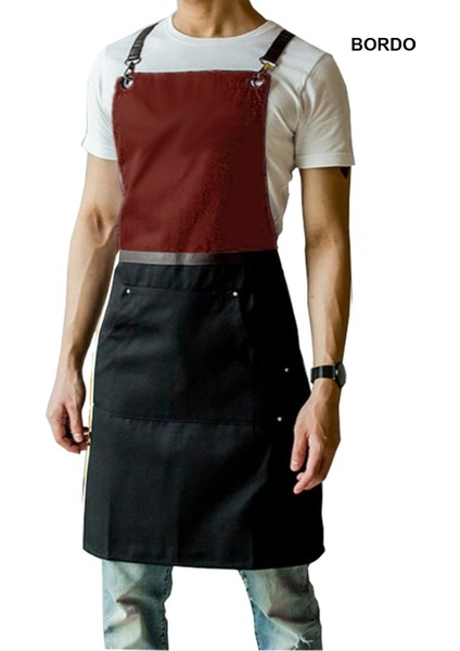 Askılı Master Şef - Barista - Aşçı - Kuaför - Tattoo - Garson Önlüğü Bordo fiyatları