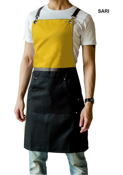 Askılı Master Şef - Barista - Aşçı - Kuaför - Tattoo - Garson Önlüğü Sarı fiyatları