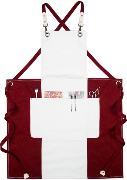 Askılı Master Şef - Barista - Aşçı - Kuaför - Tattoo - Garson Önlüğü Bordo