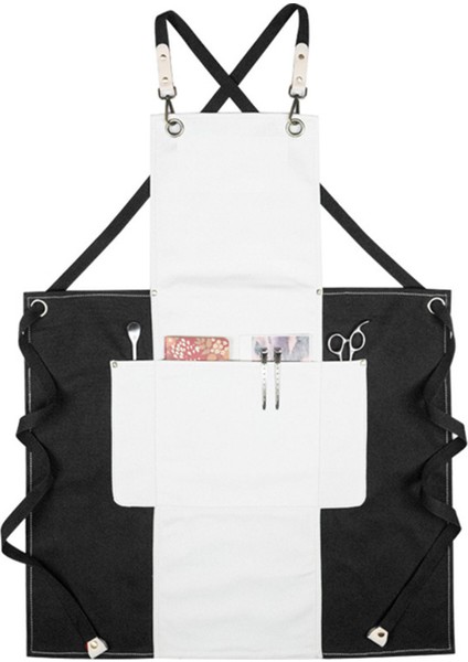 Askılı Master Şef - Barista - Aşçı - Kuaför - Tattoo - Garson Önlüğü Siyah