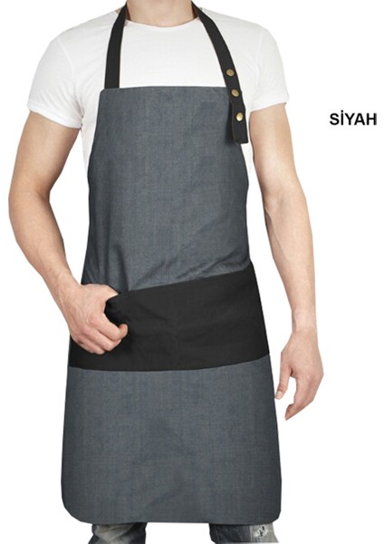 Askılı Master Şef - Barista - Aşçı - Kuaför - Tattoo - Garson Önlüğü Siyah fiyatları