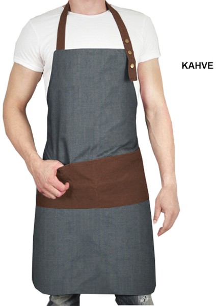 Askılı Master Şef - Barista - Aşçı - Kuaför - Tattoo - Garson Önlüğü Kahverengi fiyatları