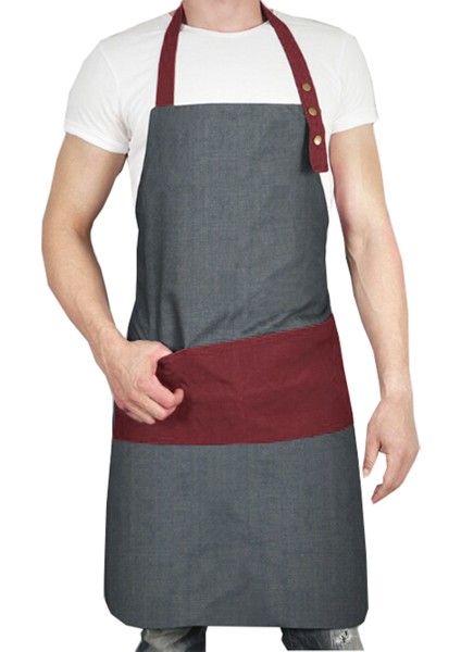 Askılı Master Şef - Barista - Aşçı - Kuaför - Tattoo - Garson Önlüğü Bordo