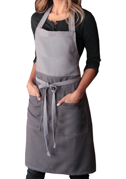 Askılı Master Şef - Barista - Aşçı - Kuaför - Tattoo - Garson Önlüğü Gri