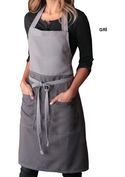 Askılı Master Şef - Barista - Aşçı - Kuaför - Tattoo - Garson Önlüğü Gri fiyatları