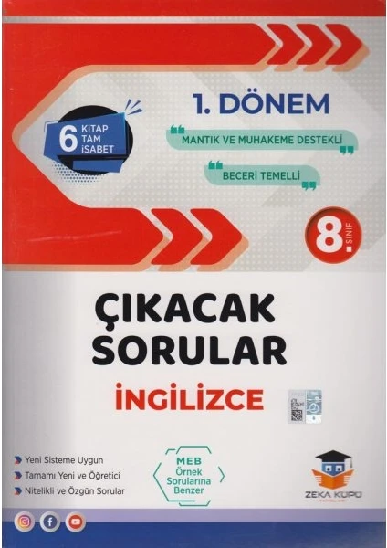 Zeka Küpü Yayınları 8. Sınıf LGS 1. Dönem Ingilizce Çıkacak Sorular