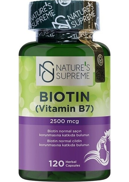 Nature's Supreme Biotin 2500 Mcg 120 Kapsül