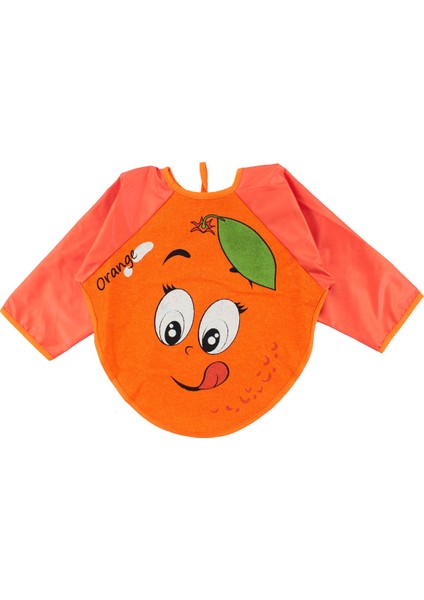 Portakal Motif Bebek Kollu Mama Önlüğü