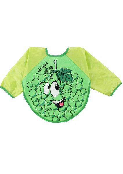 Üzüm Motif Bebek Kollu Mama Önlüğü