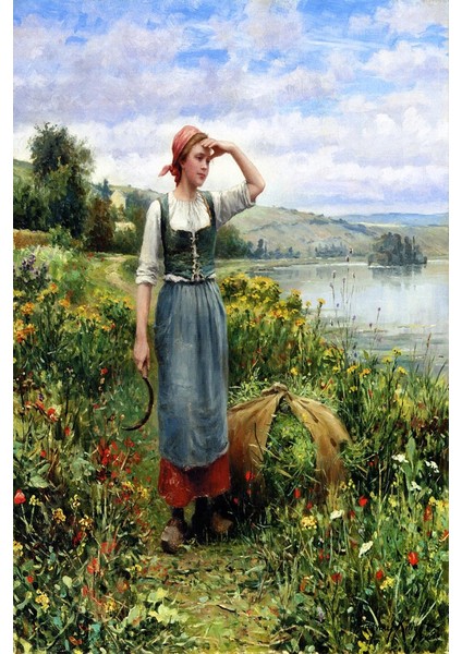 Çiçek Tarlası-Daniel Ridgway Knight Oryantal Kanvas Tablo