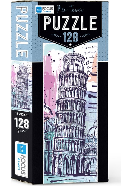 Blue Focus 128 Parça Puzzle Pisa Tower