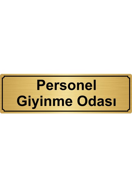 Personel Giyinme Odası Yönlendirme Levhası 10 x 20 cm Altın Renk Metal