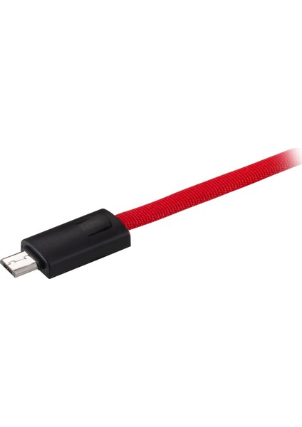 Jettpower 0047 Metal Başlıklı Örgülü 3A Micro Usb Hızlı Şarj Kablosu 20 cm Kırmızı