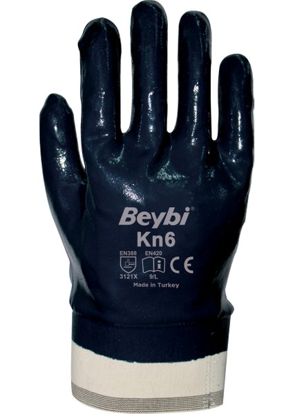 Eldiven - Pamuk Nitril (KN6)(10 Beden, 12 Çift Paket, Lacivert, Petrolcü)