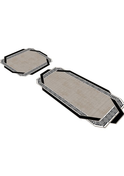 Fesleğen Özel Kesim Yıkanabilir Kaymaz Taban 2'li Paspas Seti Klozet Takımı modelleri