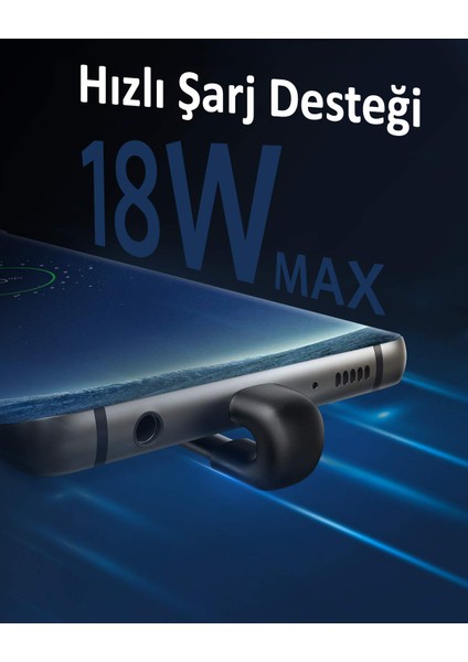 PowerLine Play Type-C Oyuncu Şarj Kablosu - 0.9m - A8722 - Siyah (Anker Türkiye Garantili)