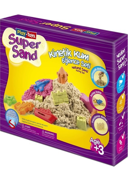 Super Sand Kinetik Kum Eğlence Seti 500 Gr + 6 Kalıp