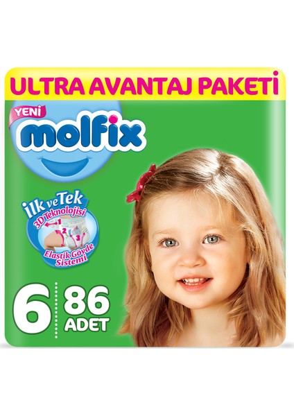 Bebek Bezi 6 Beden Extra Large Ultra Avantaj Paketi 86 adet