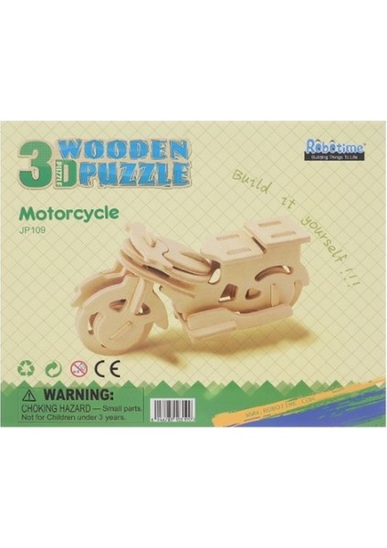 3D Puzzle Motorsiklet Mini Ahşap JP109