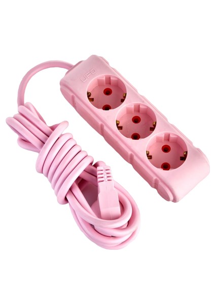 Üçlü Grup Priz Pembe 3 m