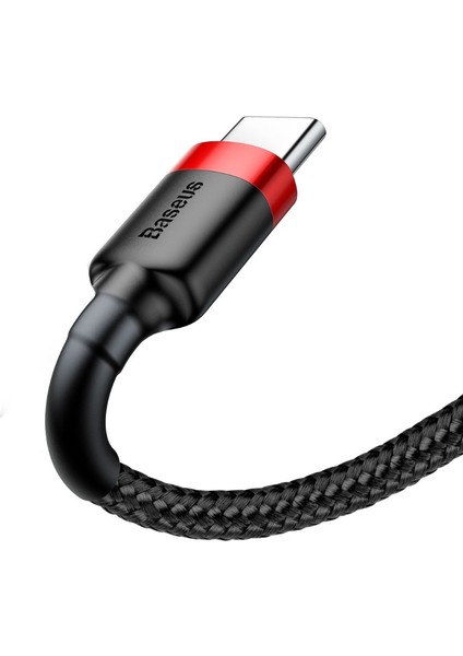 Cafule Serisi Usb to Type C 2 Amper Usb Uzun Hızlı Şarj Kablosu 2 Metre - Siyah