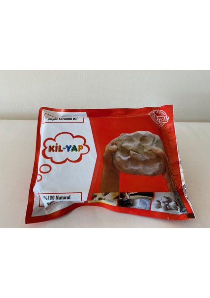 %100 Doğal Ve Yerli Seramik Kil Hamuru Beyaz 300gr