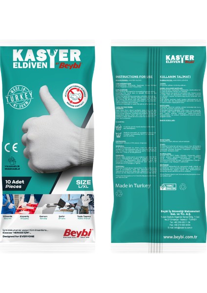 Polyester Örgü İş Eldiveni Beyaz No: 10 fiyatları