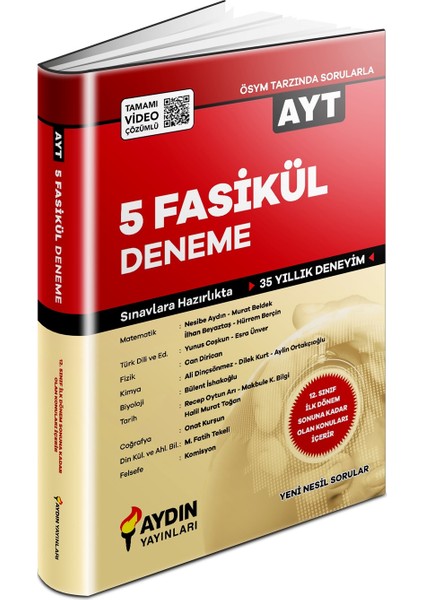 Aydın Yayınları AYT 5 Fasikül Deneme 2023