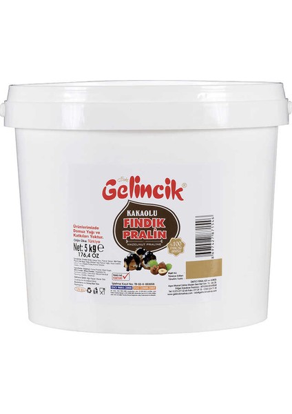 Kakaolu Fındık Pralin %14 Fınndıklı 5 kg
