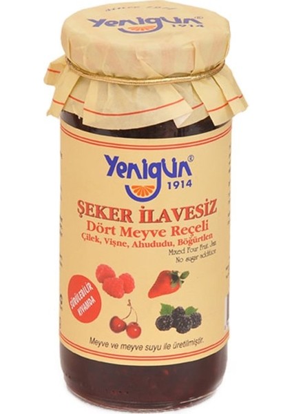 Şeker İlavesiz Dört Meyve Reçeli 290 gr