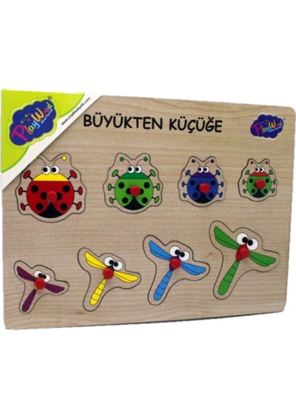 Ahşap Tutmalı Puzzle Büyükten Küçüğe